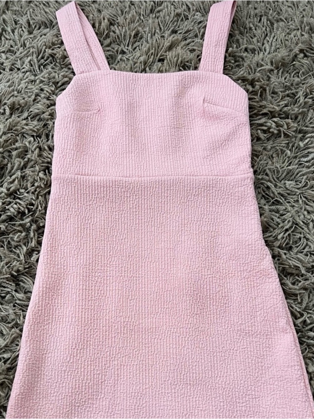 Urban Outfitters Pink Textured Square-Neck Asymmetrical Dress